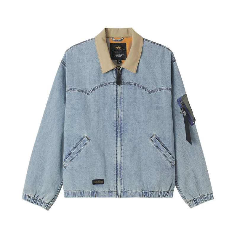 Американская стильная джинсовая куртка с лацканами для мужчин Alpha Industries, летняя новинка, модель 0116Q