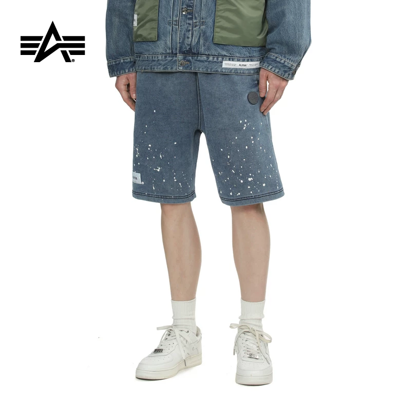 Мужские спортивные шорты Alpha Industries American Splash-Ink loose shorts summer