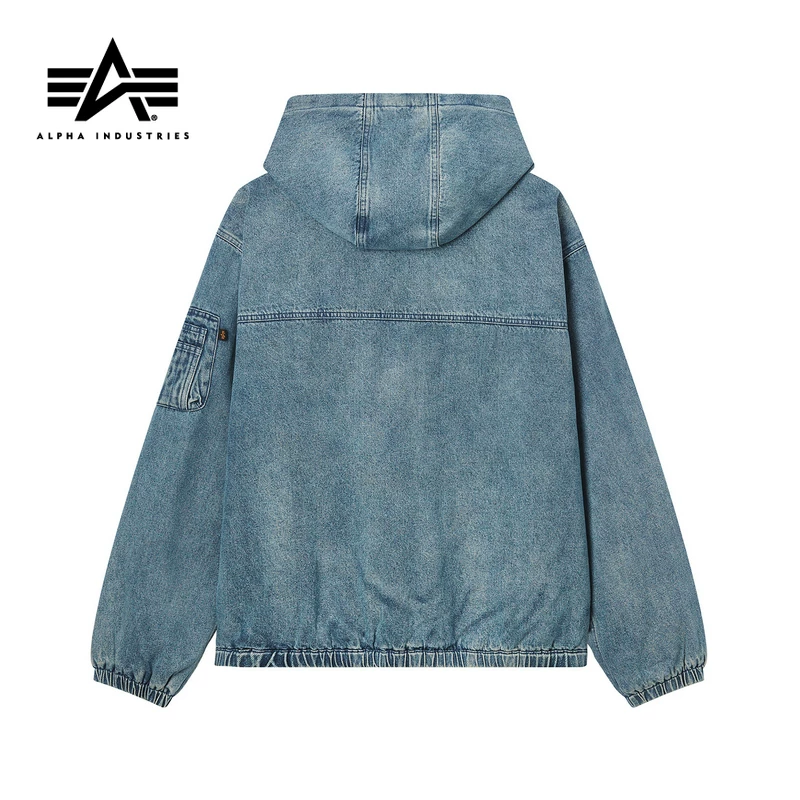 Alpha Industries new American style contrasting ribbon denim jacket for men and women 000062P