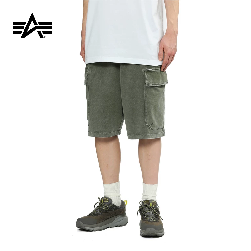 Alpha Industries Мужские американские потрепанные рабочие свободные шорты Лето Alpha