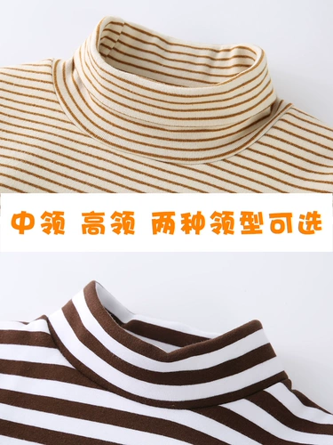 Детское утепленное приятное телу бархатное демисезонное термобелье, футболка, высокий воротник, подходит для подростков