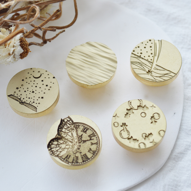 Nanchu Cultural and Creative Products Free Shipping Textured Wax Seal Glass Summer Festival Goldfish Butterfly Clock Seal Vintage Invitation Stamp