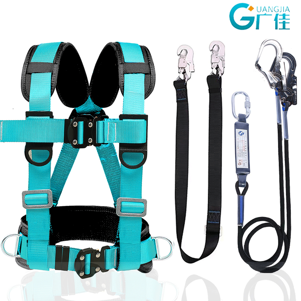 National standard three-point style seat belt aerial work safety rope hook suit anti-fall insurance with double back half body type-Taobao