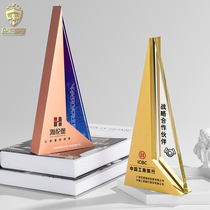 Creative metal trophy custom lettering creative team medal enterprise annual meeting sales outstanding employee crystal trophy
