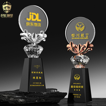 Crystal Trophy Customization Medal Creative Annual Meeting Enterprise Staff Recognition Team Sales Champion Color Printing Trophy Award