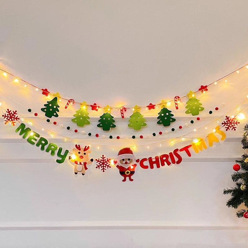 Christmas Decorations Laflower Colorful Flag Scene Placement New Year Ambience Dress Background Wall Christmas Tree Luminous Laqi-Taobao