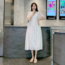 Pregnant womens summer dress V-Collar Cotton Fashion breastfeeding belly not showing tide summer skirt hot mother