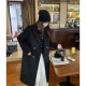 Woolen coat women's 2024 spring new black Hepburn style mid-length large size loose Korean style woolen coat