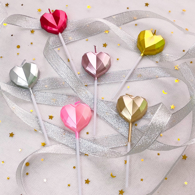 Princess Birthday Candle Girl Love Heart-shaped Creative Tennis Red Children Happy Birthday Cake Decoration Plugin Pendulum