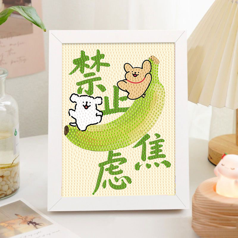 Cartoon Diamond Painting Stickers for Children, Dot Diamond Painting Photo Frame Toys, Handmade DIY Crafts, Gifts for Couples, Men and Women