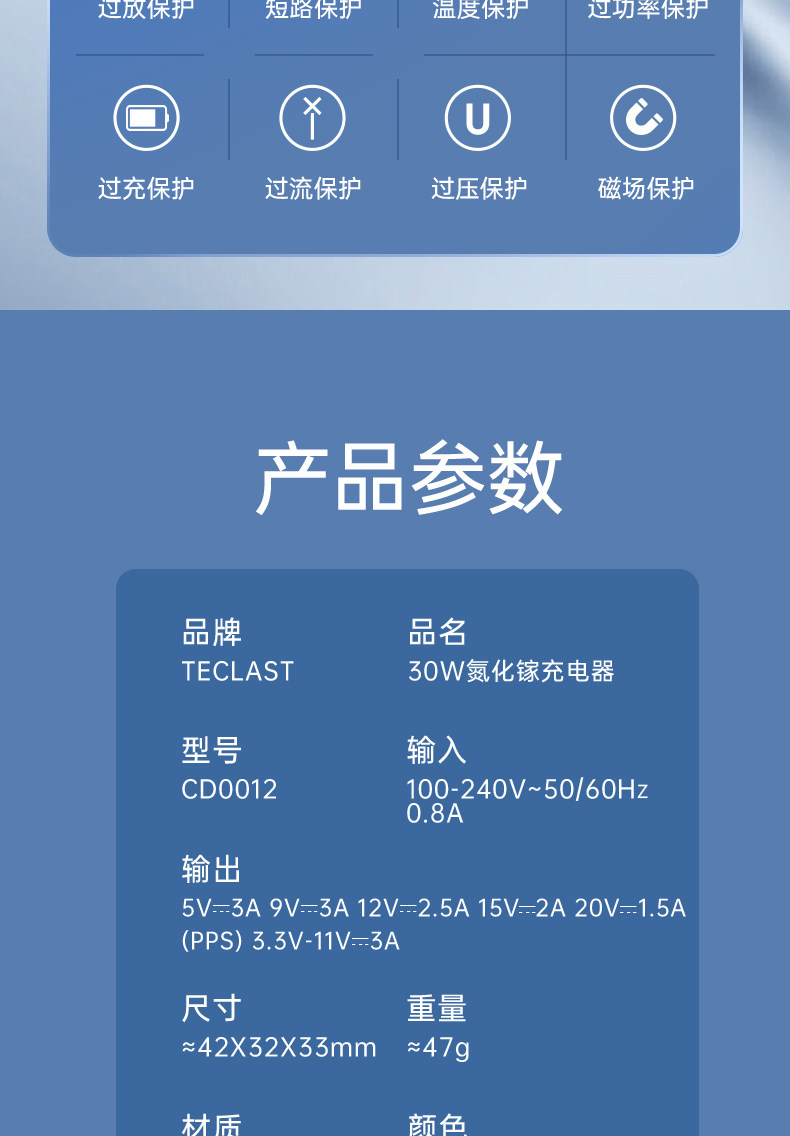 台电 30W氮化镓充电器 支持苹果PD快充 图14