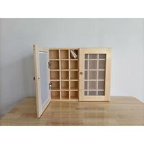 Kindergarten cup holder solid wood cup holder childrens wooden tea cup kitchen tea cabinet wooden water cup holder with door wall hanging