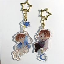 Acrylic key chain pendant creative custom transparent cute cartoon key chain pendant custom