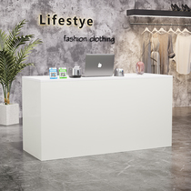 Simple modern clothing store cashier company front desk coffee shop bar milk tea shop small counter table