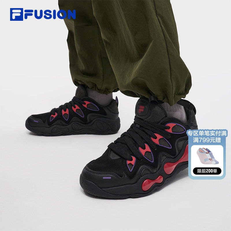 Fila Fusion Fila Trendy Brand Men's Shoes Vertical Retro Basketball Shoes 2025 Winter New Sports Shoes