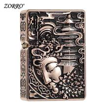 Zorro windproof kerosene lighter zorro armor Pixiu old-fashioned retro men send new brand pure copper