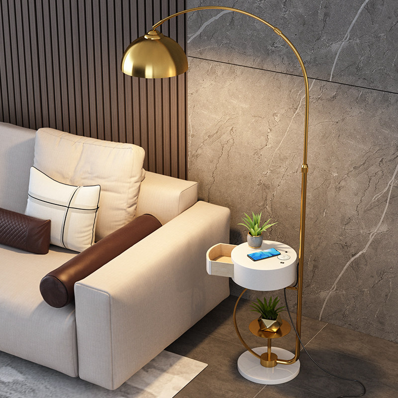 Nordic fishing floor lamp living room luxury bedroom bedside table drawer sofa side storage tea table vertical desk lamp