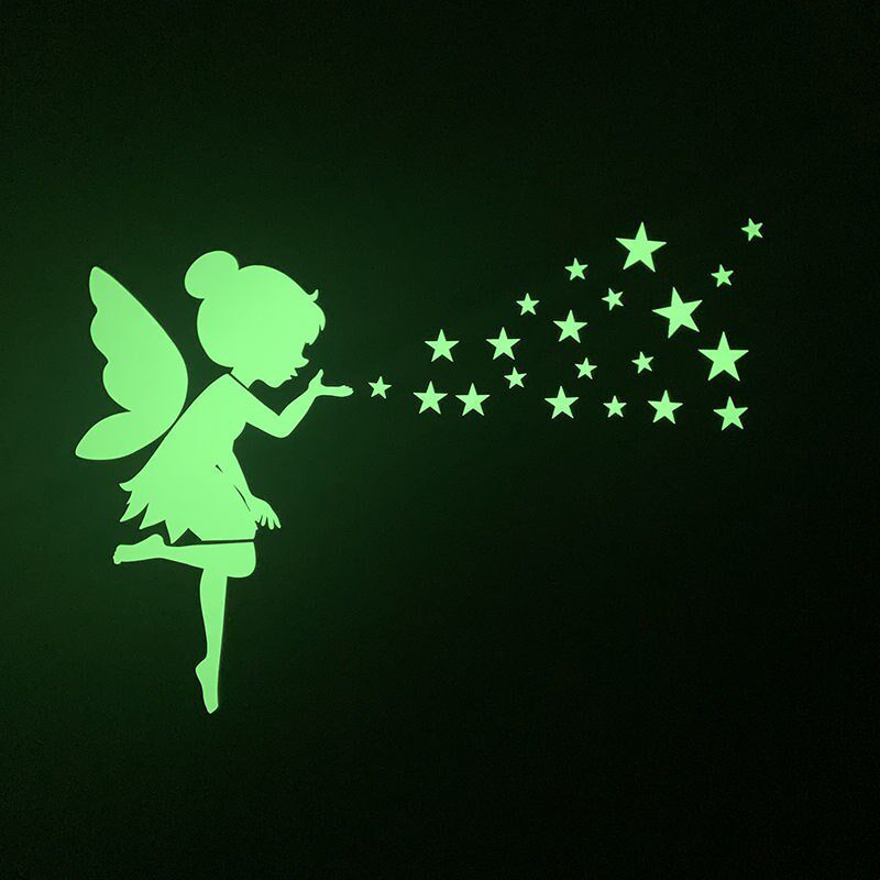 Luminous sticker permanent luminous Luminous sticker paper fairy blown stars Children's room Wall decoration Painted Living Room bedroom