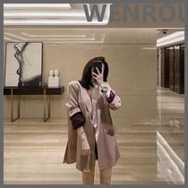 2021 early spring net red Gao Ding acetate satin suit loose jacket female pink medium-long high-end suit top