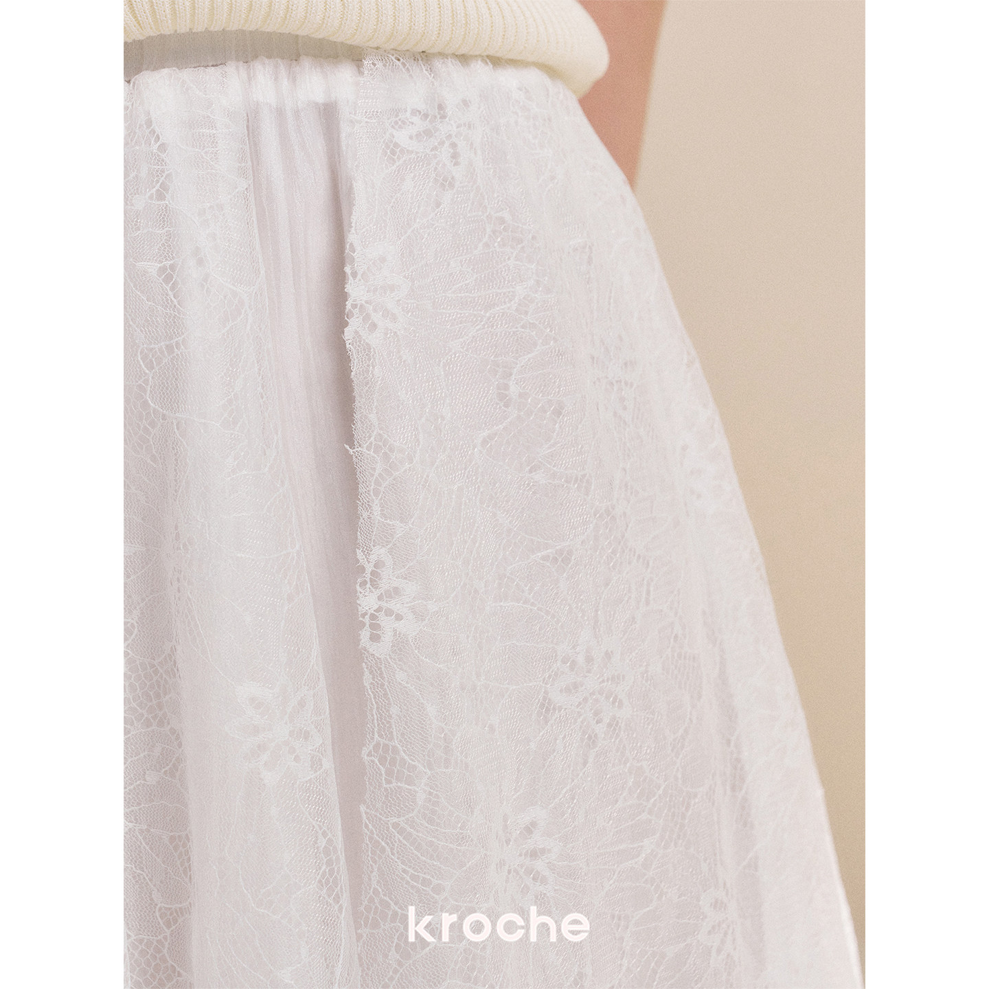 KROCHE レース アシンメトリー スカート KD4061