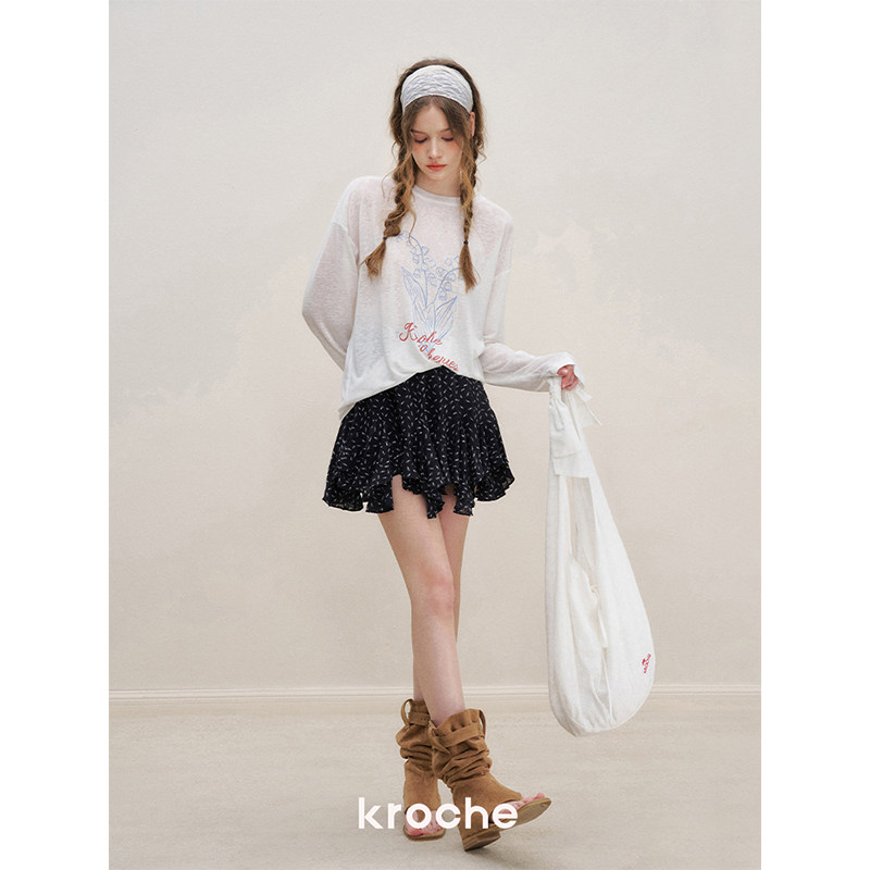 KROCHE フラワー アシンメトリー スカート KDC5005