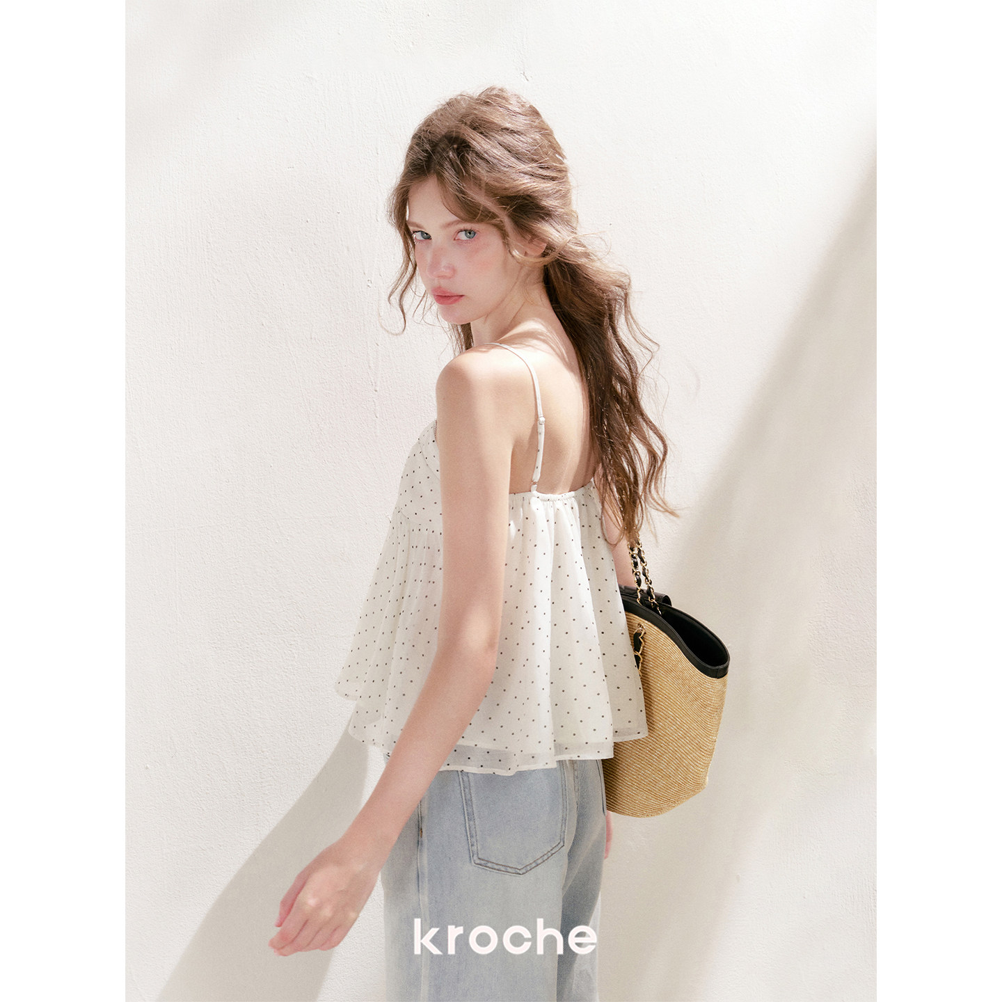 KROCHE リボン ドット キャミソール
