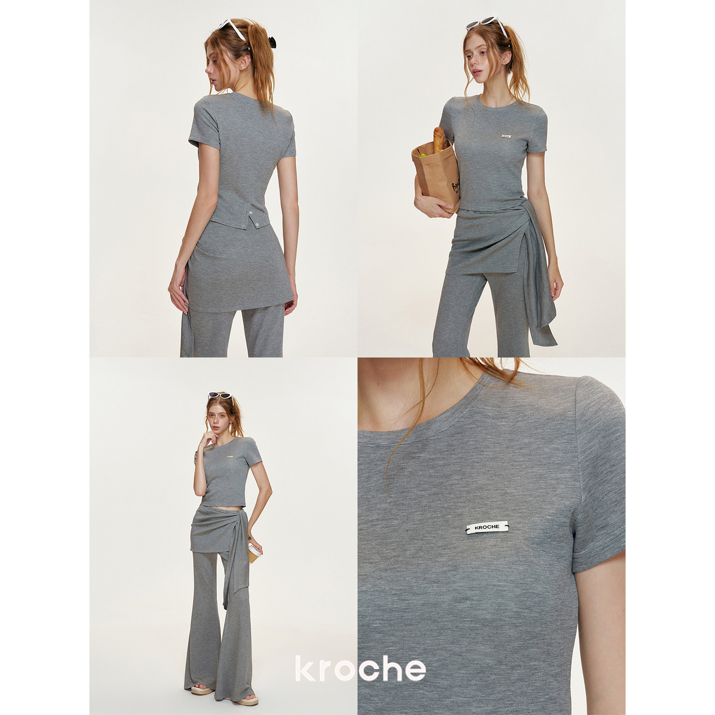 KROCHE アシンメトリー 半袖 セットアップ KPK2009