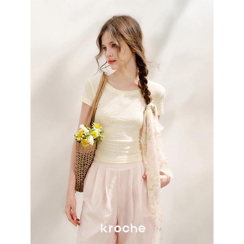 KROCHE フラワー 半袖 Tシャツ KEC1008
