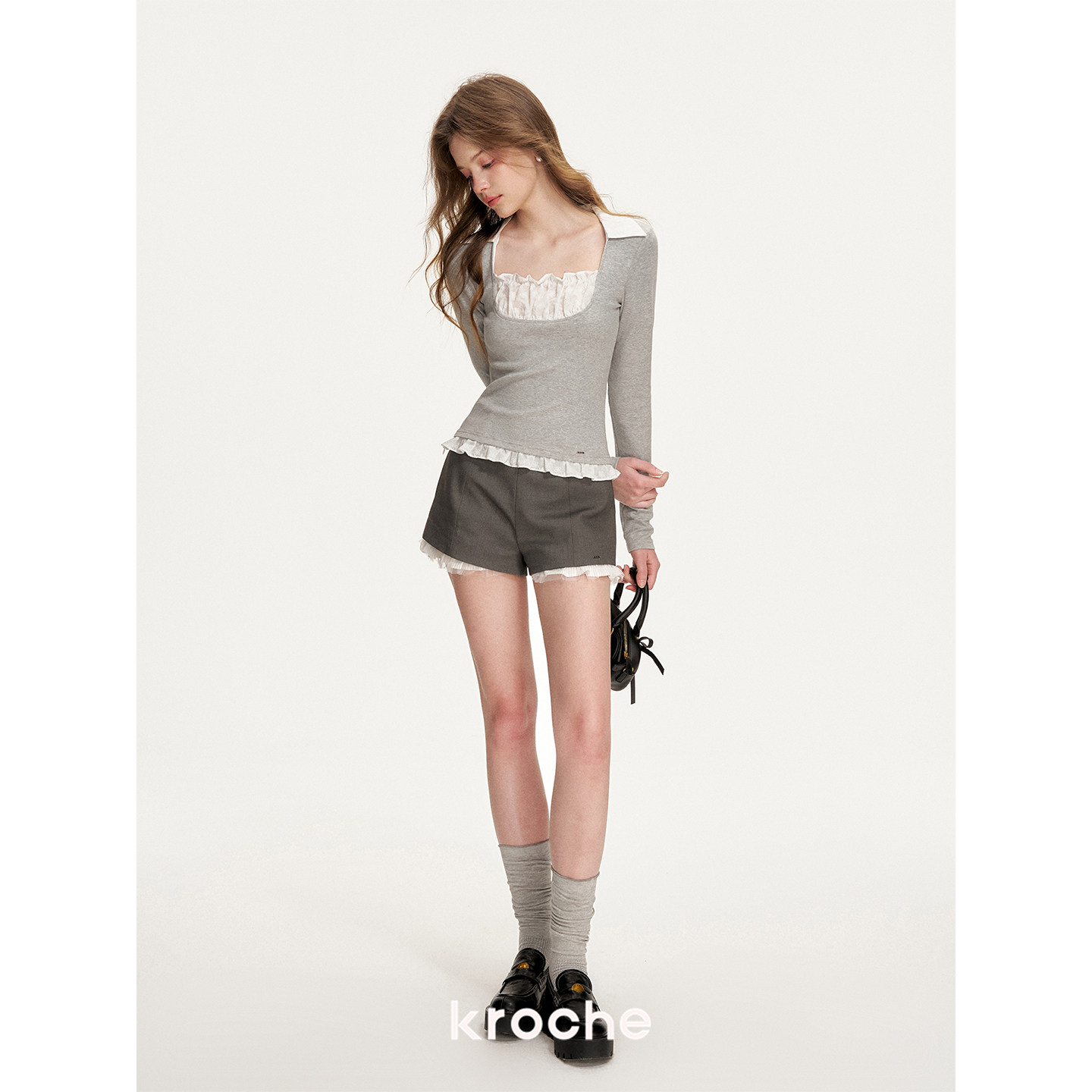 KROCHE 重ね着風 Tシャツ KE7048