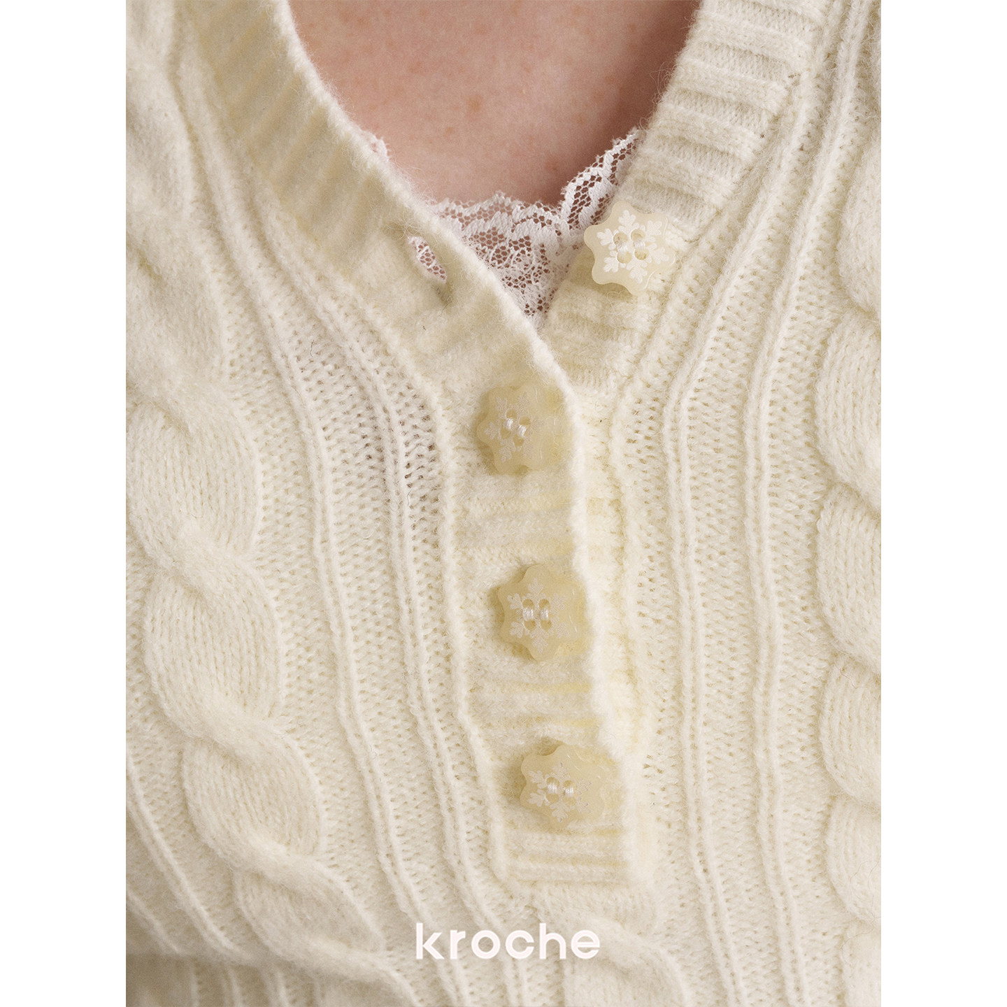 KROCHE ケーブル編み 長袖 ニット KP8059