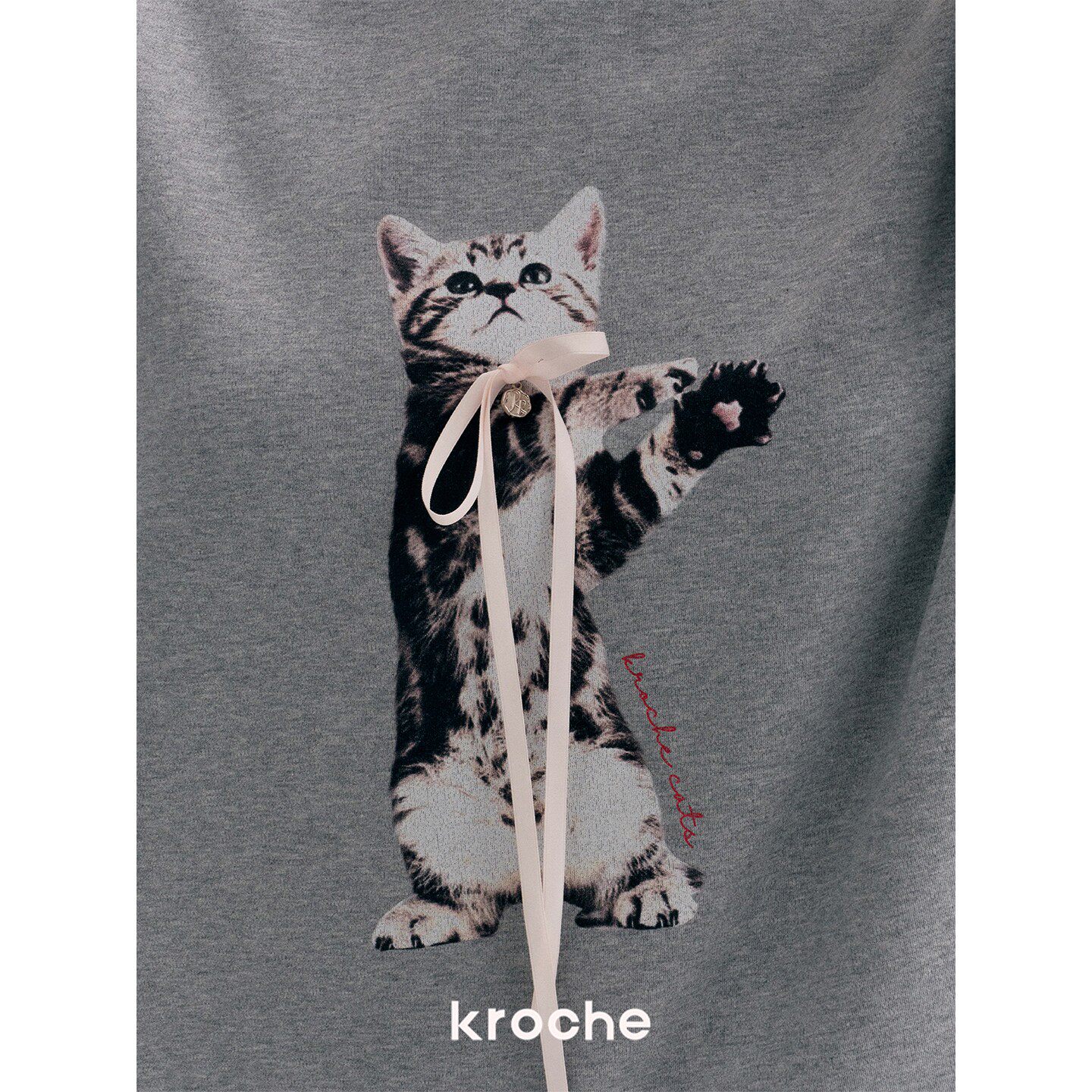 KROCHE オフショルダー アシンメトリー プリント 長袖 Tシャツ KE7029