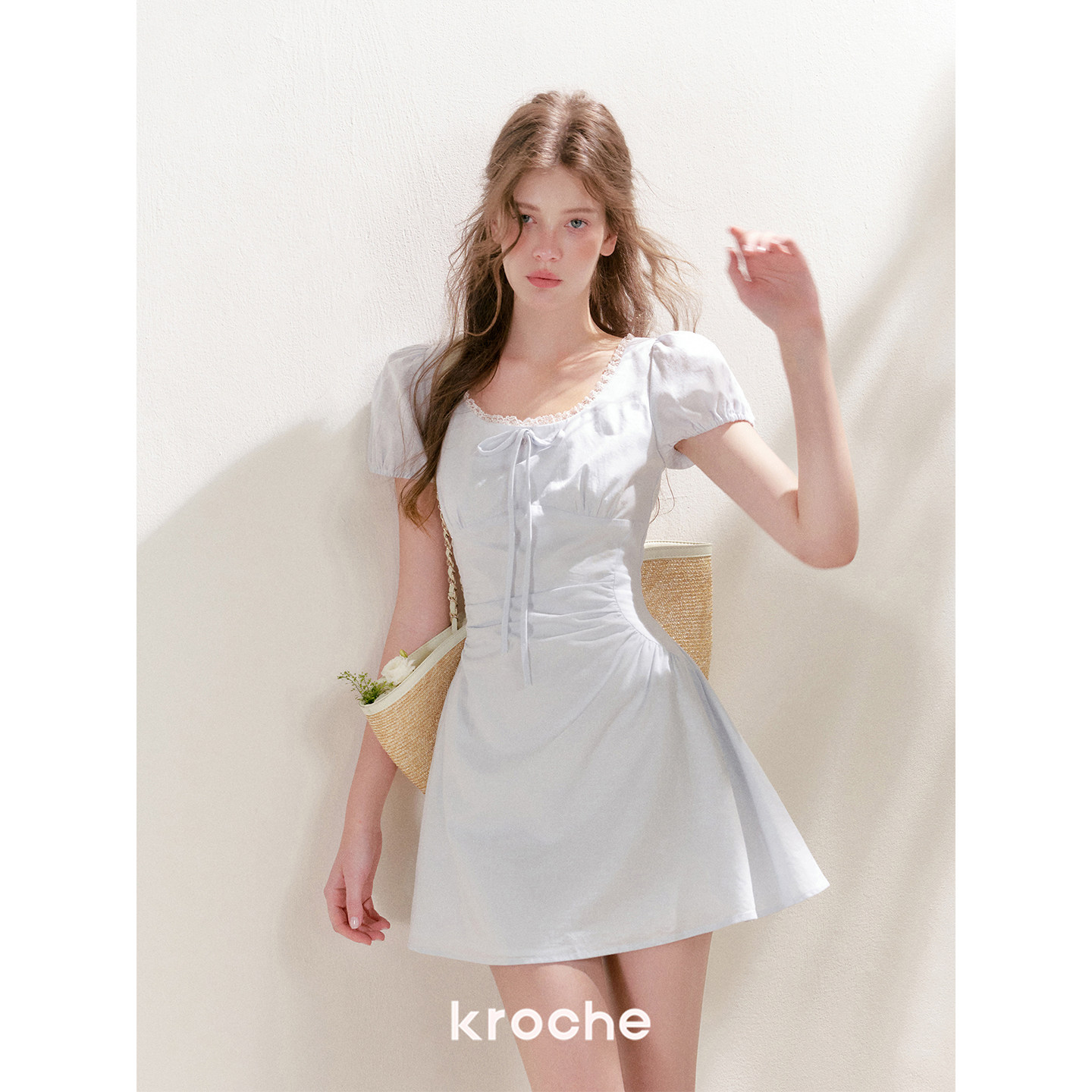 KROCHE パフスリーブ ワンピース KR2114