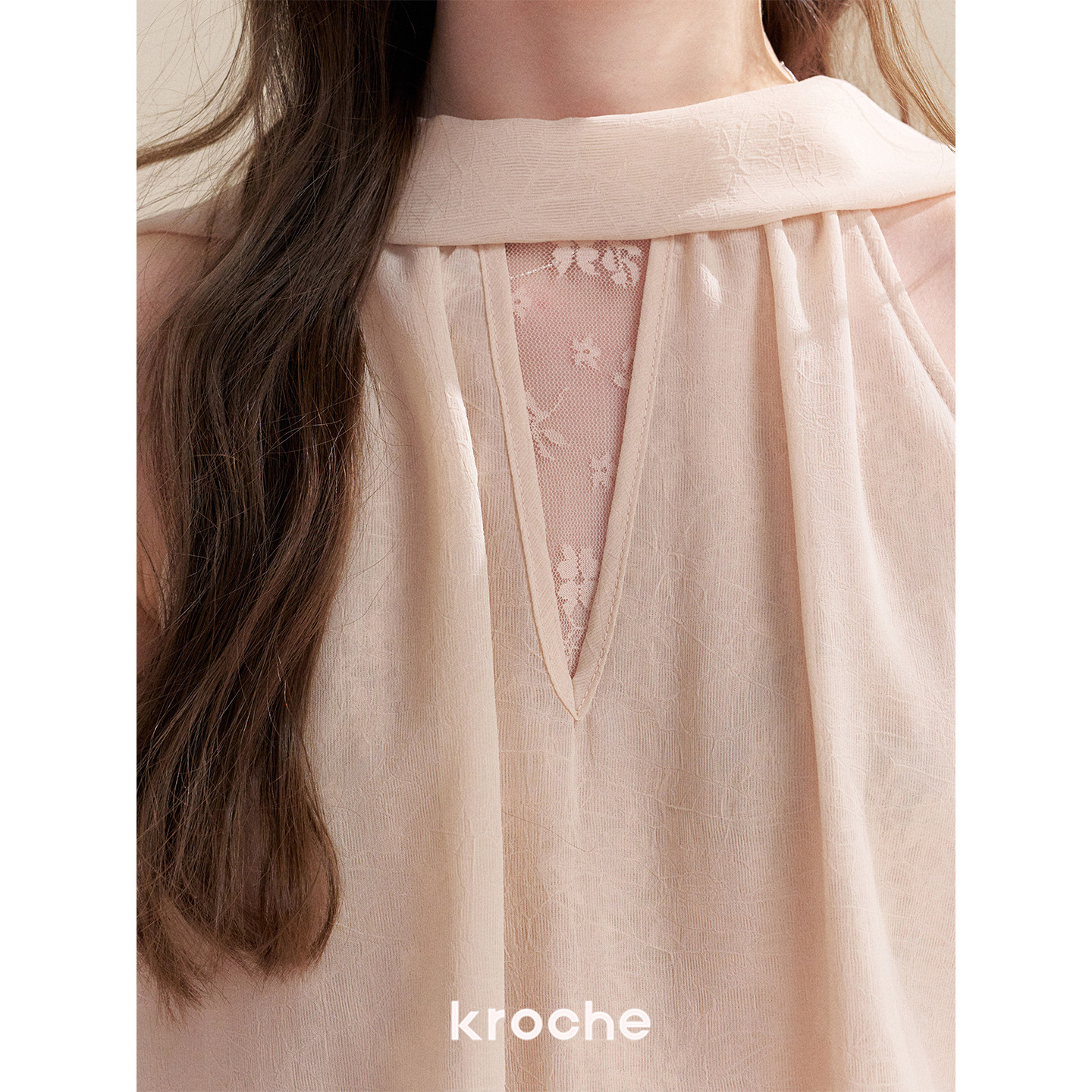 KROCHE レース Vネック ホルターネック キャミソール KWF8014