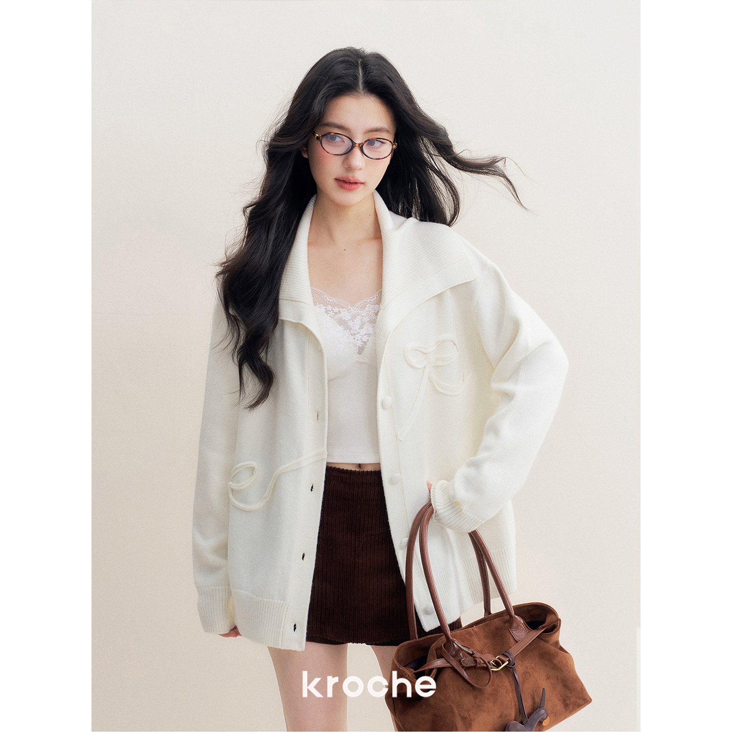KROCHE リボン 長袖 ニット KP4029