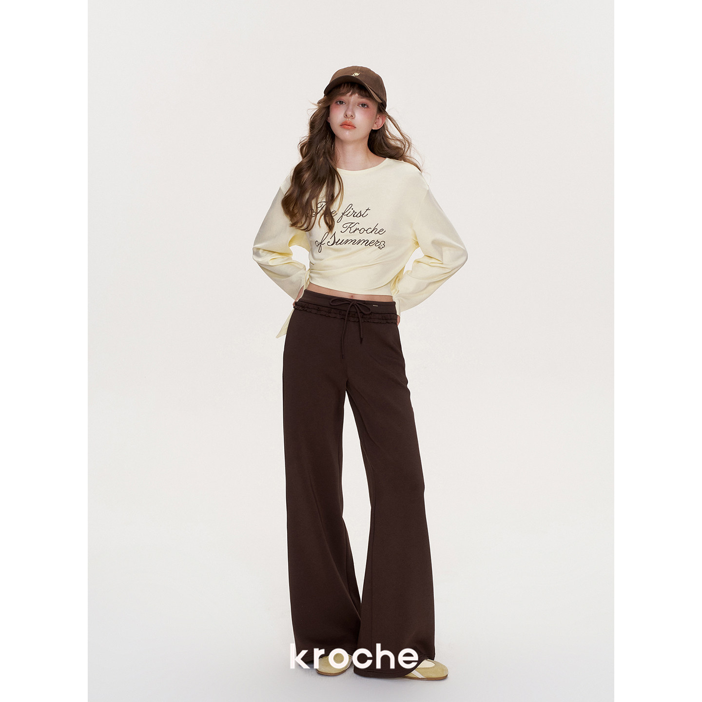 KROCHE 配色 長袖 Tシャツ KE1093