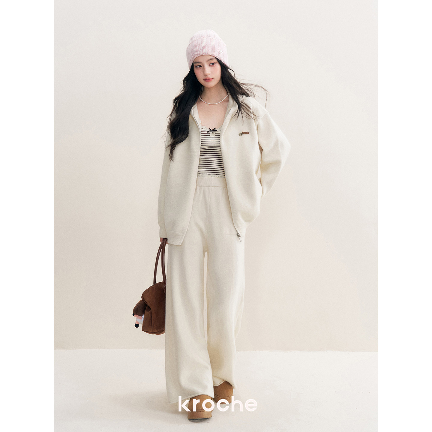 KROCHE フード付き ハイウエスト ワイド セットアップ
