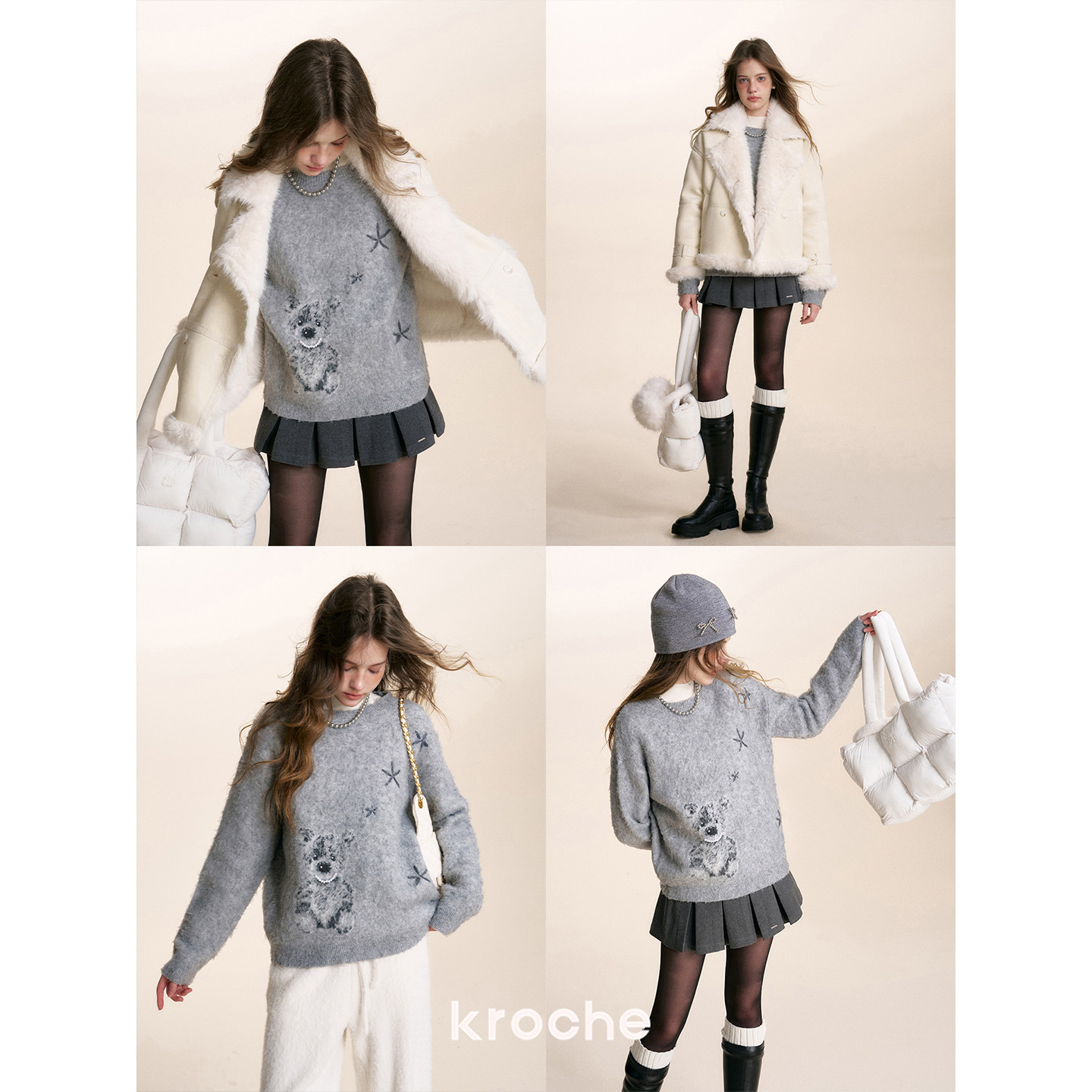 KROCHE ジャカード 長袖 ニット KTS7006