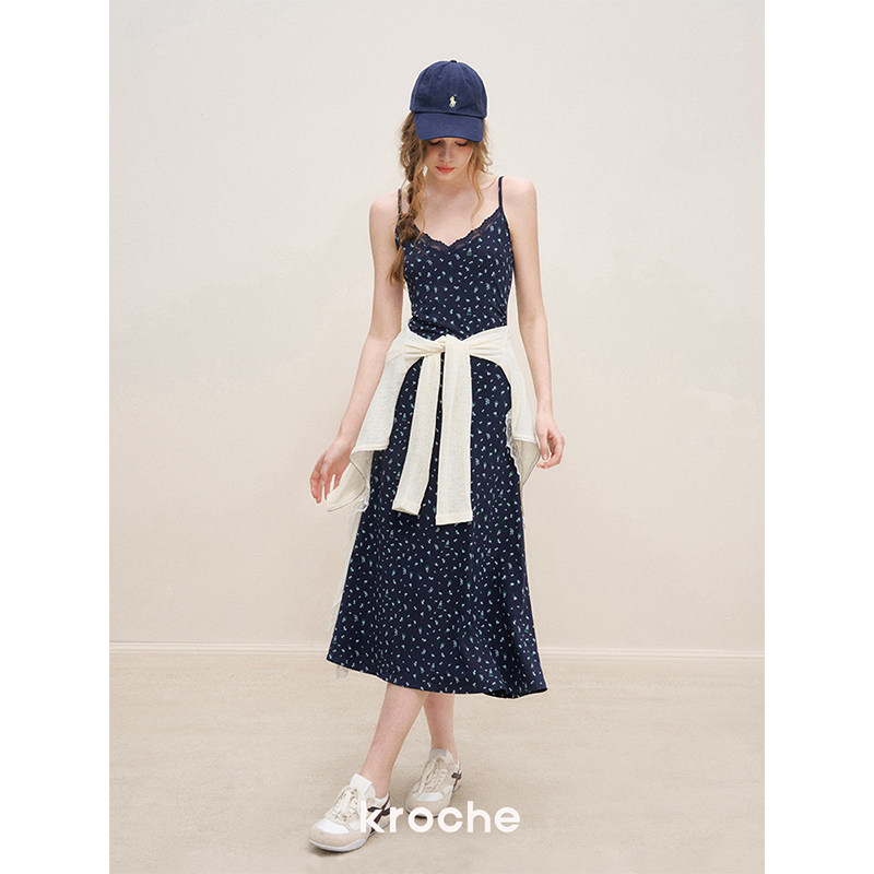 KROCHE レース フラワー ワンピース KR9006