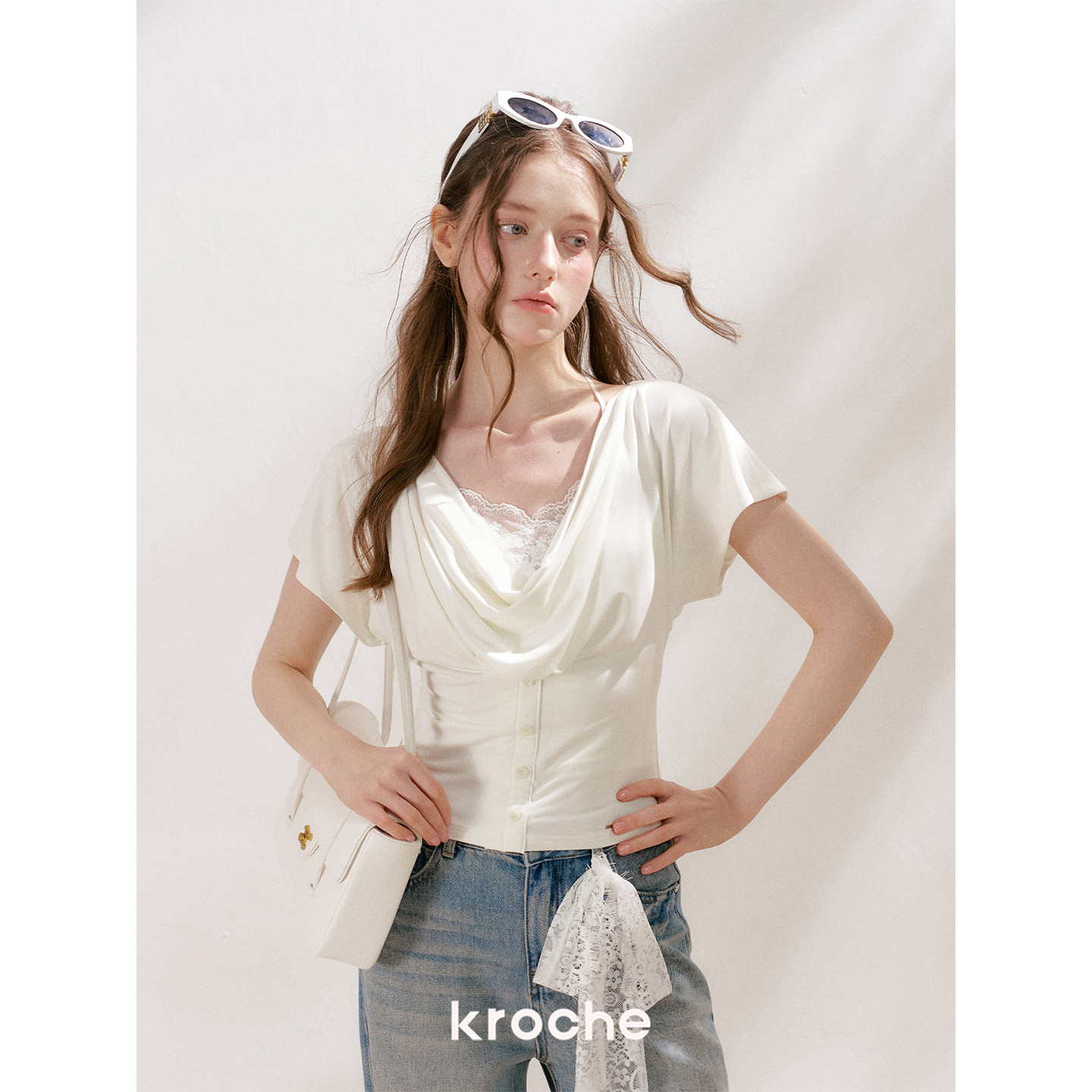 KROCHE アシンメトリー 半袖 Tシャツ