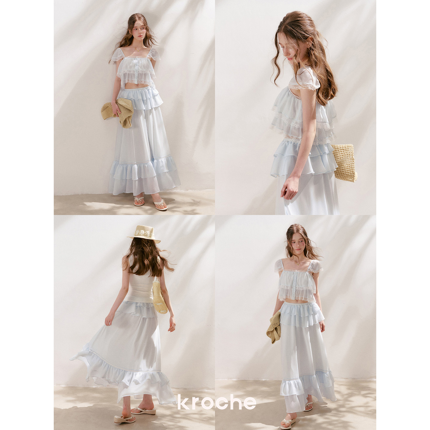 KROCHE レース フリル セットアップ