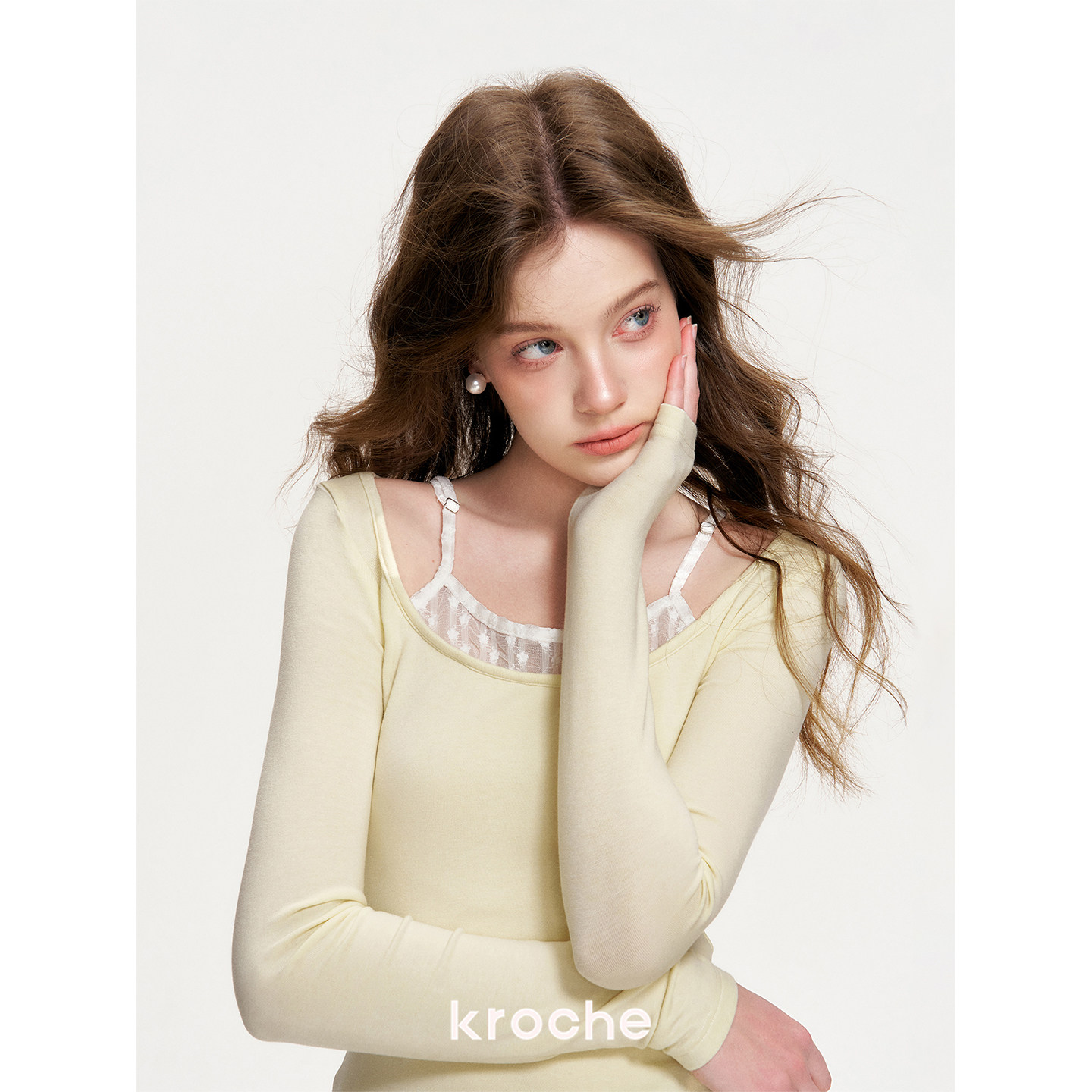 KROCHE レース Tシャツ KE8049