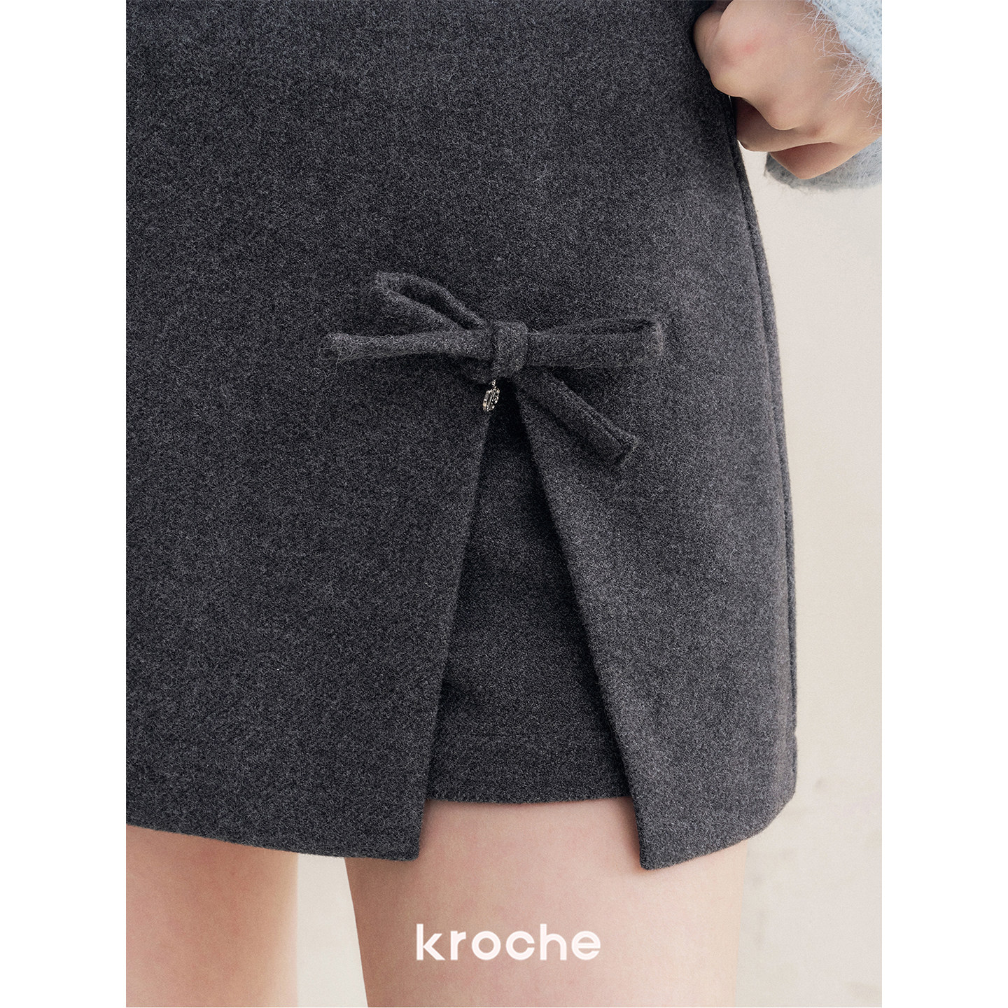 KROCHE リボン 重ね着風 スカート KDC7026
