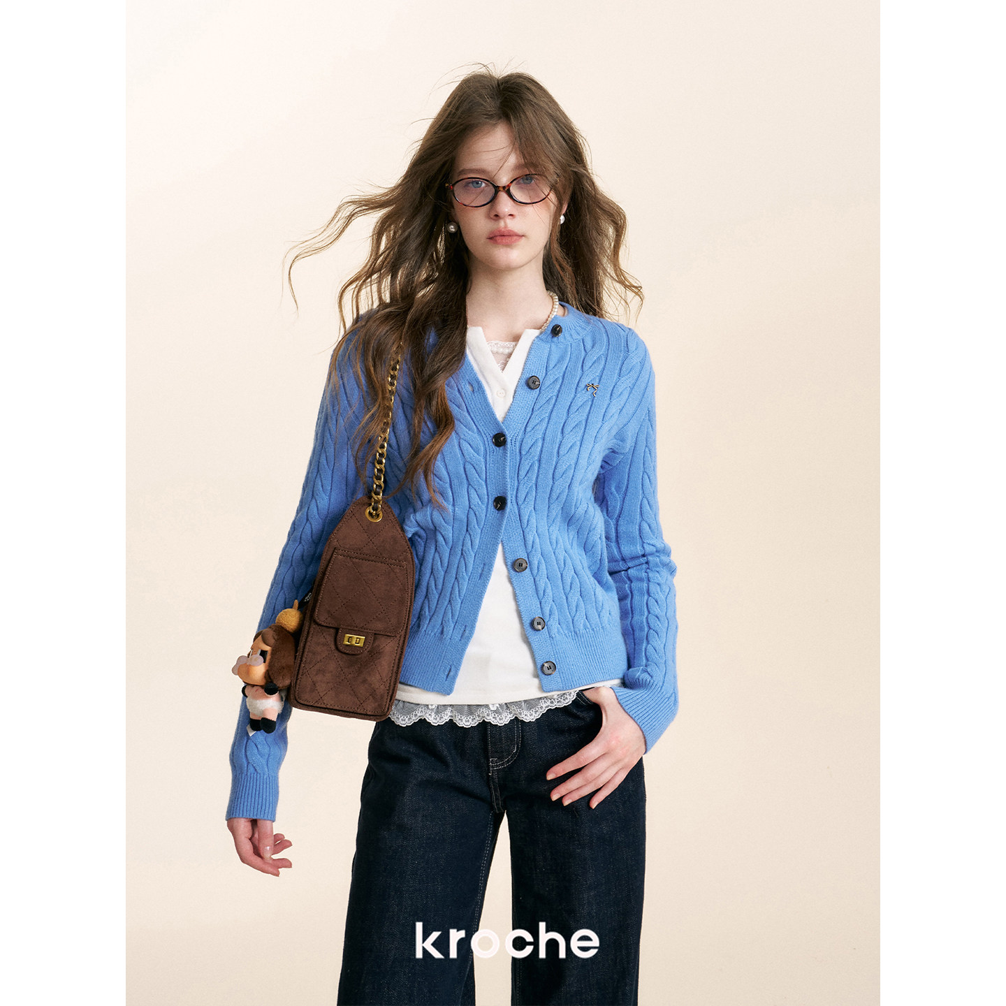 KROCHE レース 長袖 Tシャツ KE4037