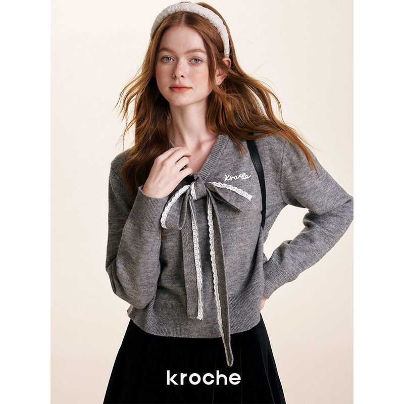 KROCHE リボン Vネック ニット KB4569