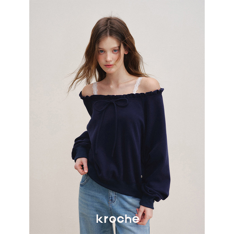 KROCHE フリル アシンメトリー スウェット・パーカー KB5125
