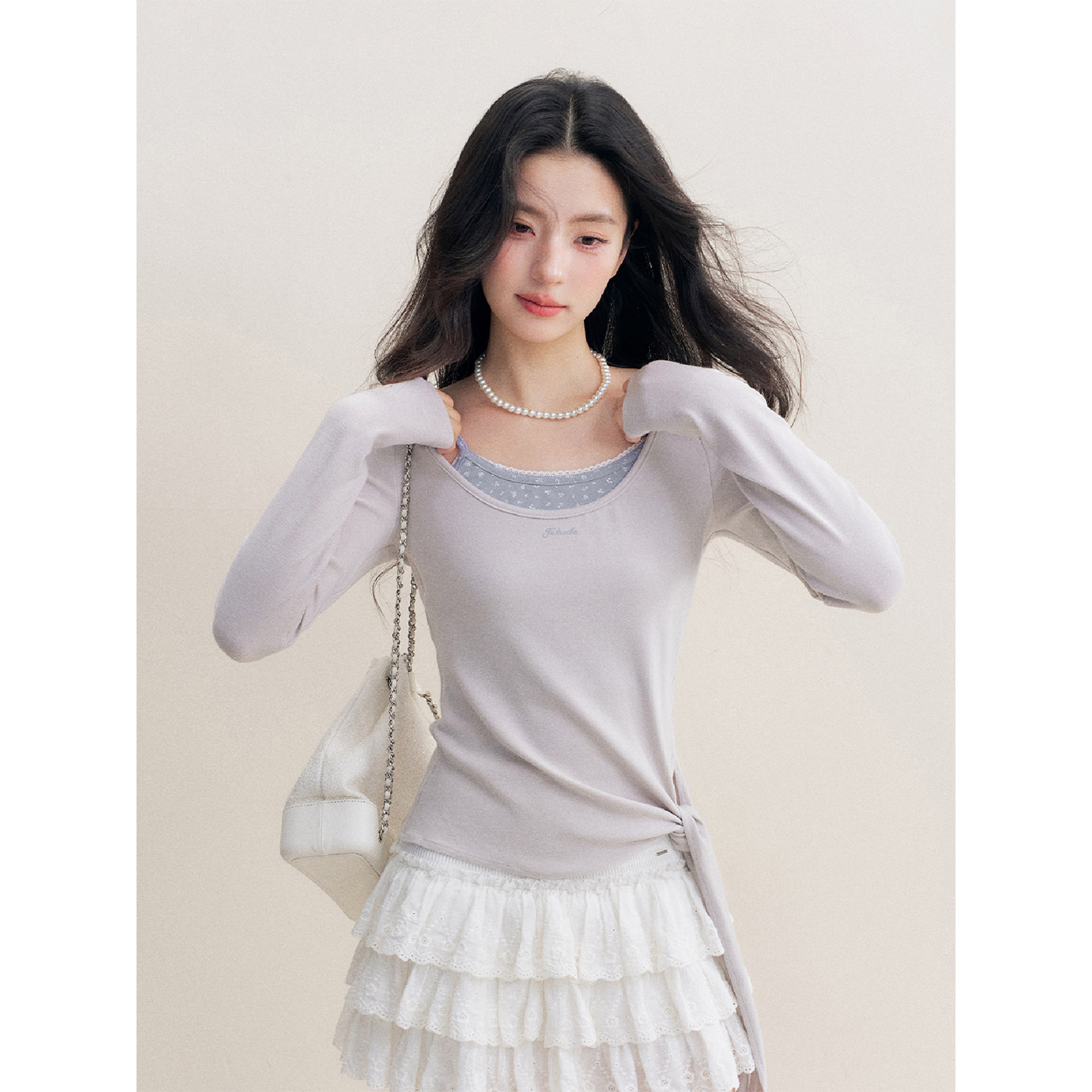 KROCHE レース 長袖 Tシャツ KE8034