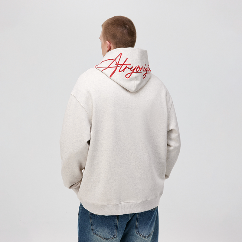 Atry Embroidered Hooded Sweatshirt for Men, New Spring and Autumn Style, National Trendy Brand, American Style Couple Wear, Loose Pullover Hoodie Top for Women