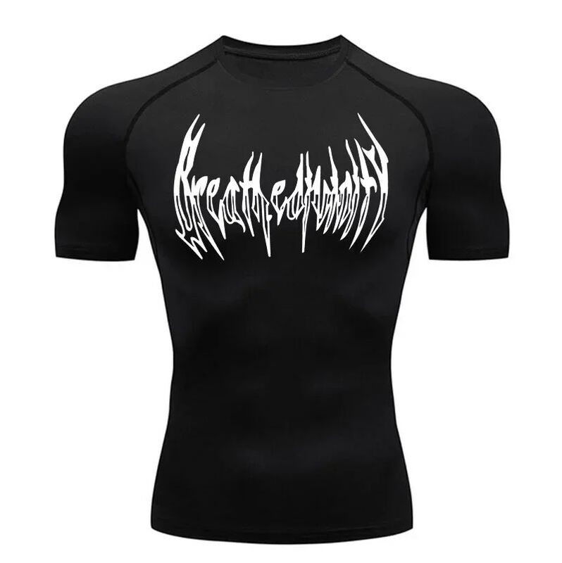2024 Men's Compression Long Sleeve Black Gym Workout T-Shirt