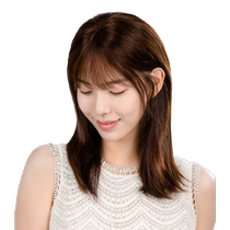 LUCY LEE bionic skin bangs wig for women fluffy high skull full human hair whitening seamless replacement hair piece
