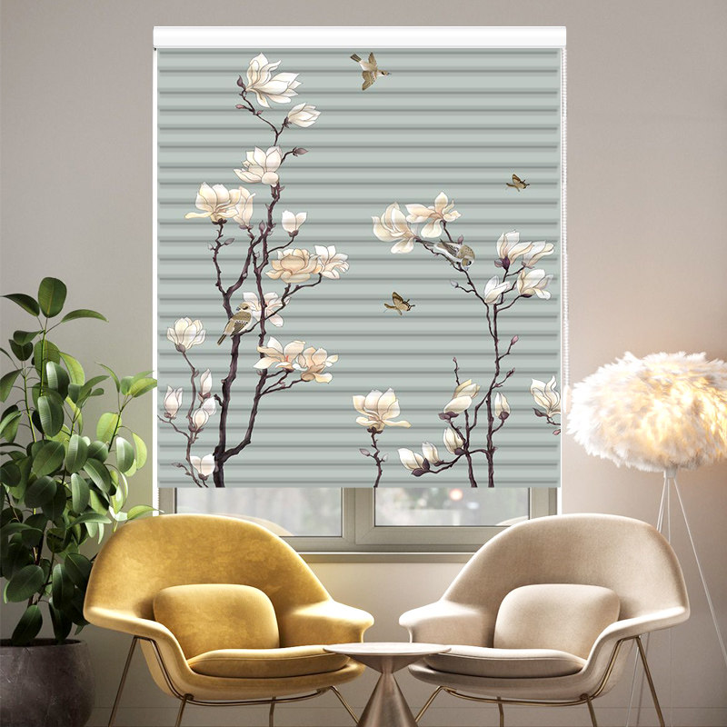 Ethereal time Shangri-La curtain soft yarn venetian electric curtain living room bedroom study no punching blackout roller blind